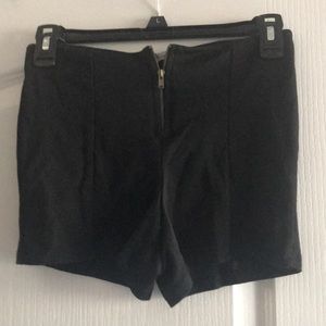 Black zip up shorts